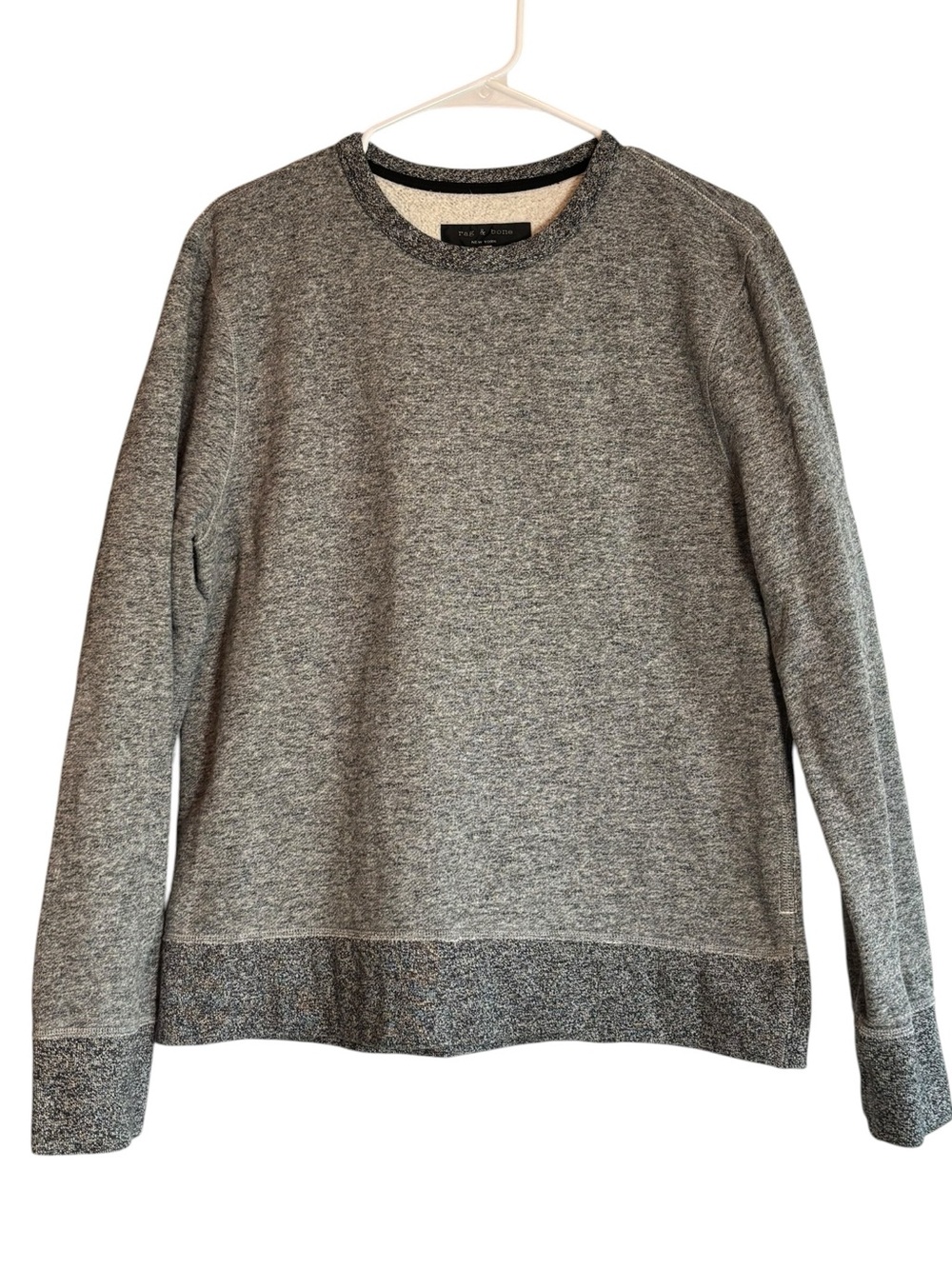 Rag & Bone Gray Fleece Lined Crewneck Sweatshirt Size Large Cotton Pullover